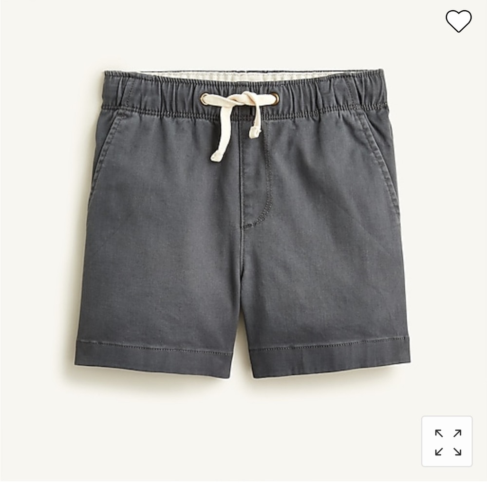 J Crew boys dock shorts in mid-weight chino, NWT